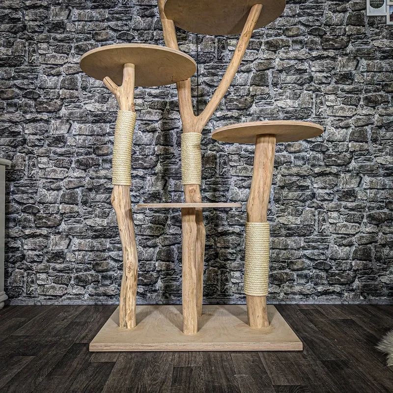 Naturkratzbaum 3719 Kratzbaum Natur Holz Design 167 cm hoch Katzenbaum