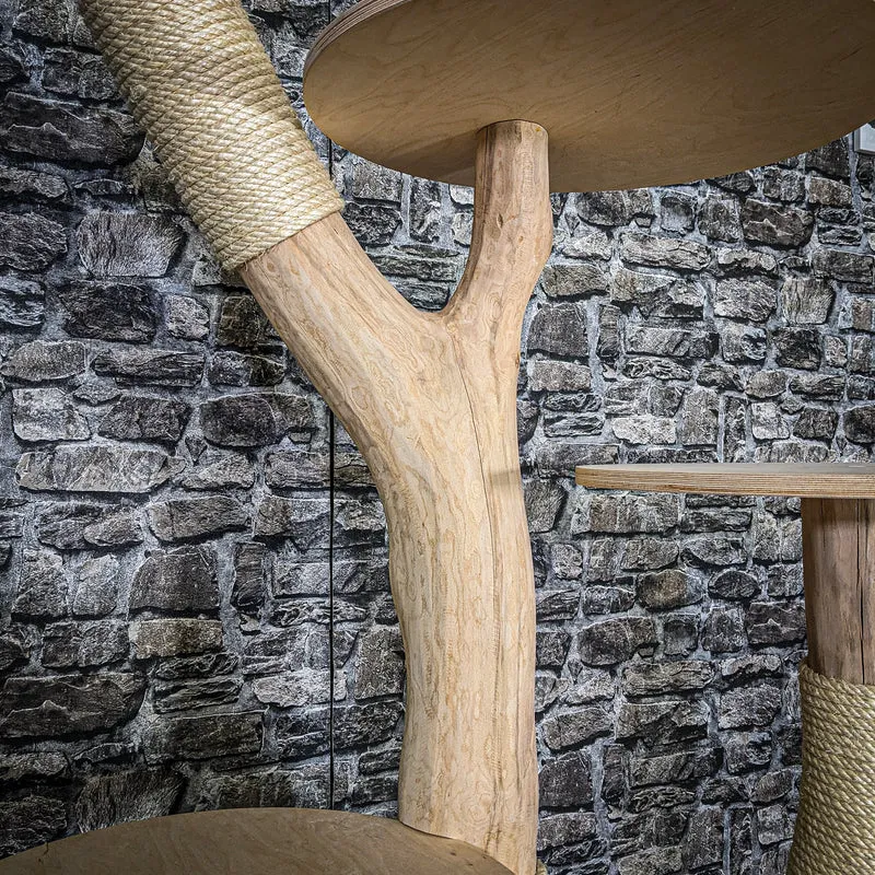 Naturkratzbaum 3717 Kratzbaum Natur Holz Design 158 cm hoch Katzenbaum