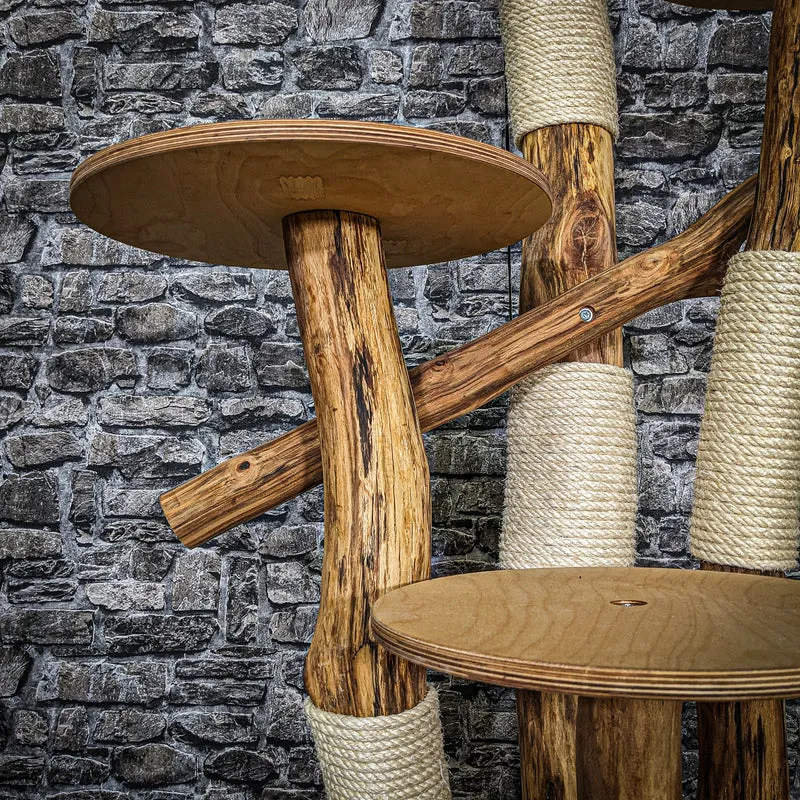 Naturkratzbaum 3716 Kratzbaum Natur Holz Design 150 cm hoch Katzenbaum
