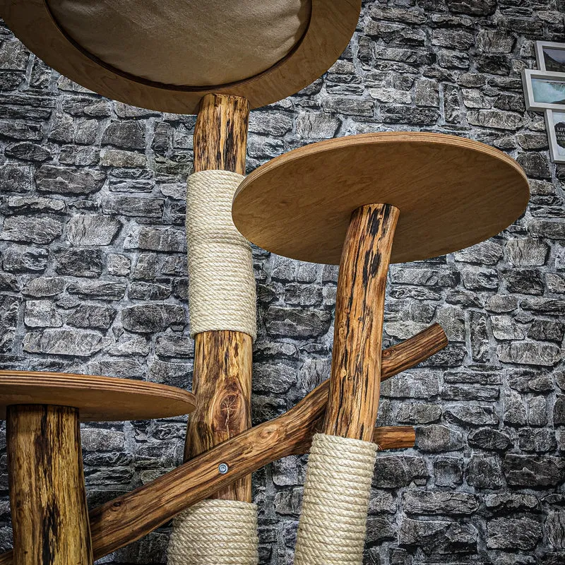 Naturkratzbaum 3716 Kratzbaum Natur Holz Design 150 cm hoch Katzenbaum