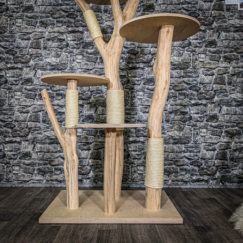 Naturkratzbaum 3714 Kratzbaum Natur Holz Design 175 cm hoch Katzenbaum