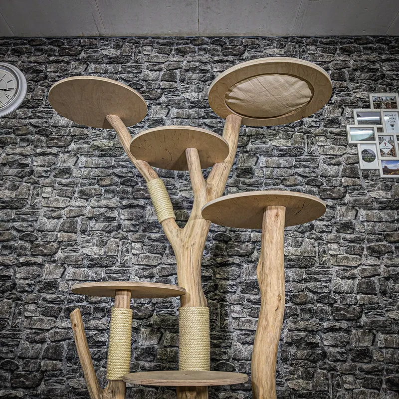 Naturkratzbaum 3714 Kratzbaum Natur Holz Design 175 cm hoch Katzenbaum