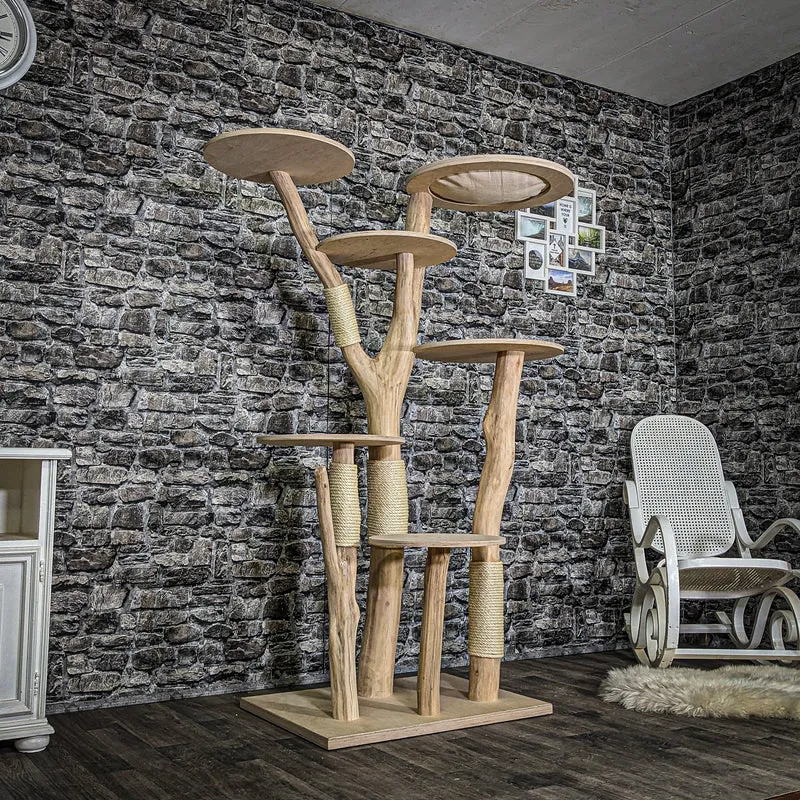Naturkratzbaum 3714 Kratzbaum Natur Holz Design 175 cm hoch Katzenbaum