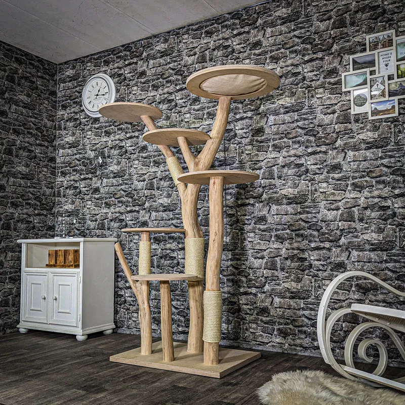 Naturkratzbaum 3714 Kratzbaum Natur Holz Design 175 cm hoch Katzenbaum