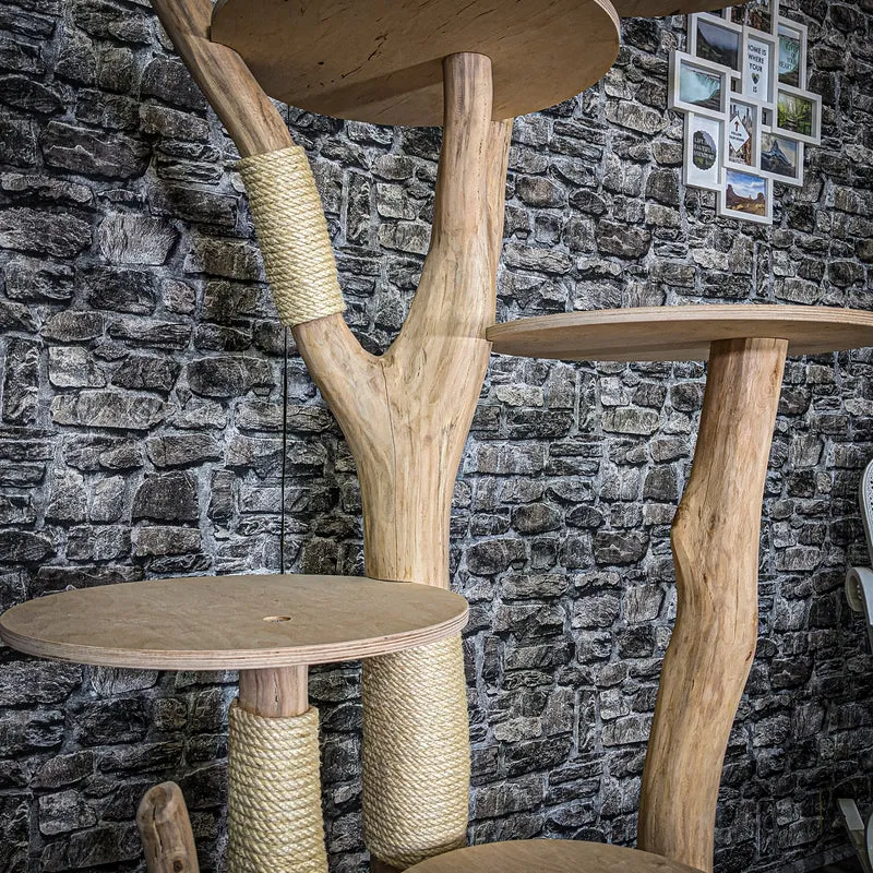 Naturkratzbaum 3714 Kratzbaum Natur Holz Design 175 cm hoch Katzenbaum