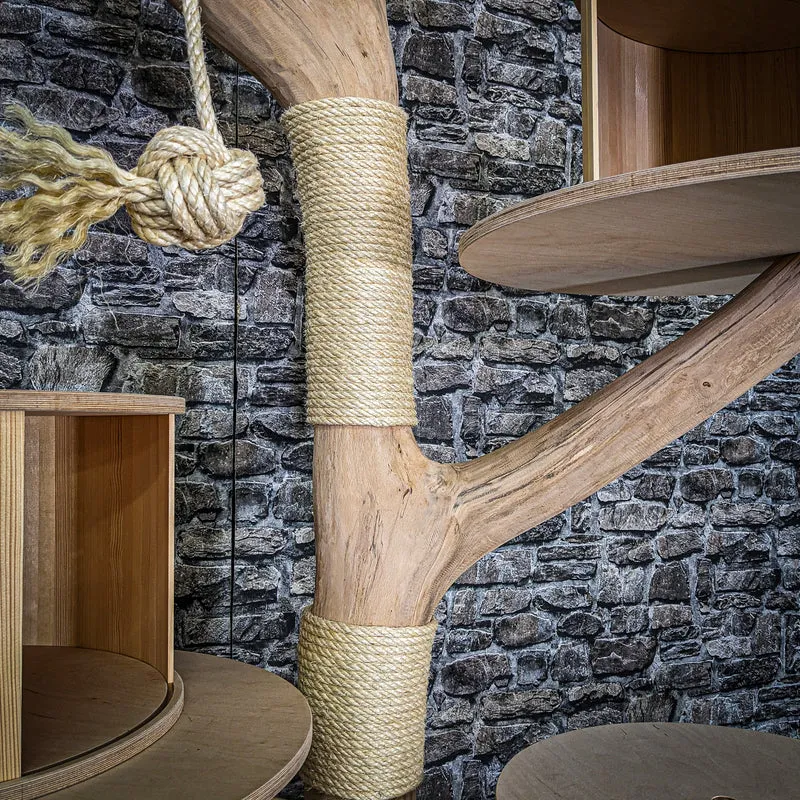 Naturkratzbaum 3710 Kratzbaum Natur Holz Design 235 cm hoch Katzenbaum