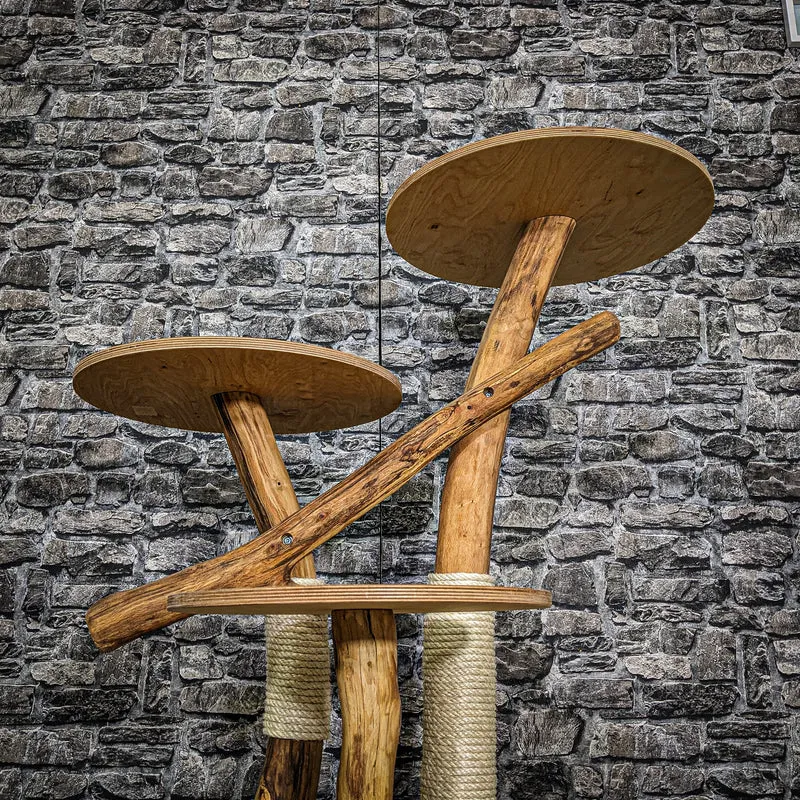 Naturkratzbaum 3708 Kratzbaum Natur Holz Design 115 cm hoch Katzenbaum