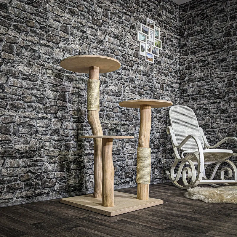 Naturkratzbaum 3703 Kratzbaum Natur Holz Design 115 cm hoch Katzenbaum