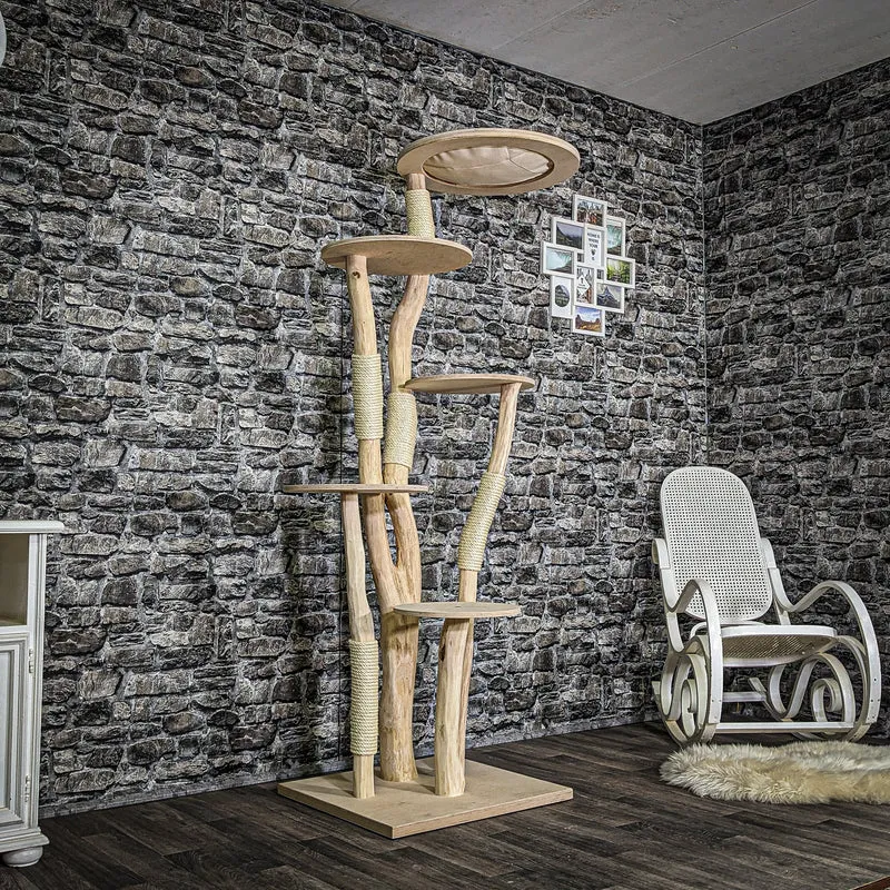 Naturkratzbaum 3700 Kratzbaum Natur Holz Design 192 cm hoch Katzenbaum