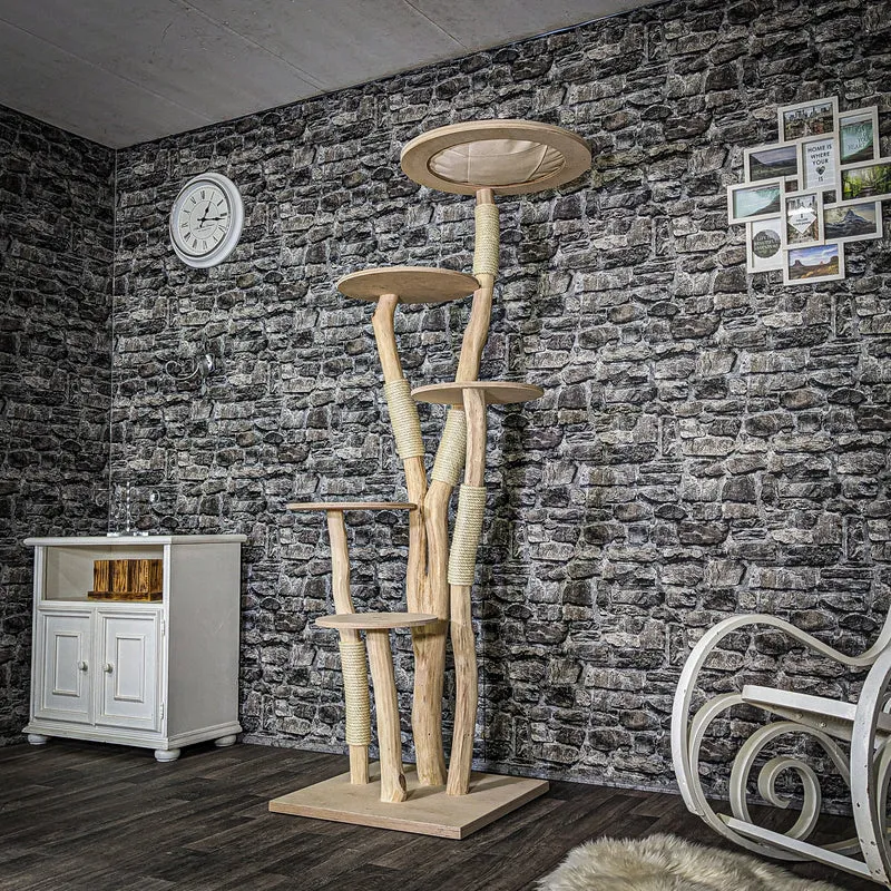 Naturkratzbaum 3700 Kratzbaum Natur Holz Design 192 cm hoch Katzenbaum