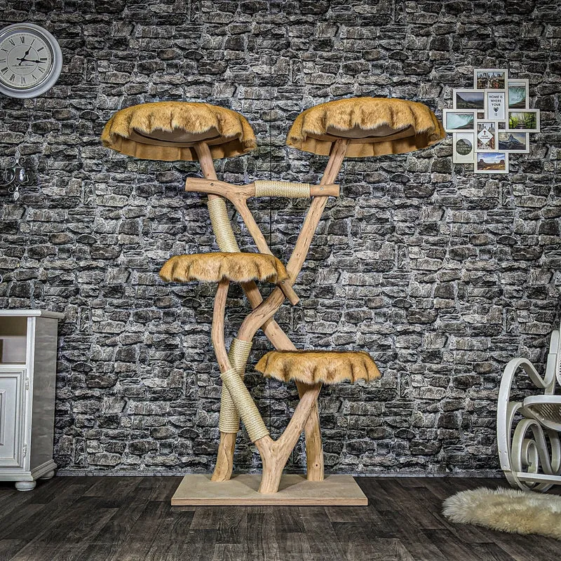 Naturkratzbaum 3697 Kratzbaum Natur Holz Design 160 cm hoch Katzenbaum