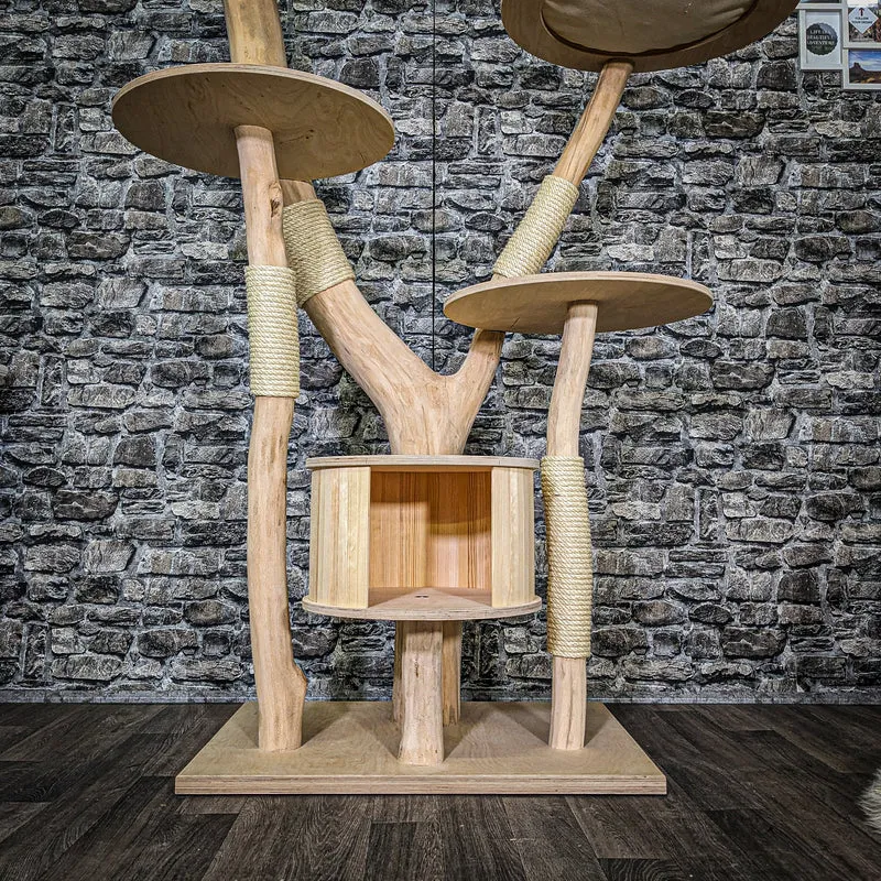 Naturkratzbaum 3696 Kratzbaum Natur Holz Design 174 cm hoch Katzenbaum