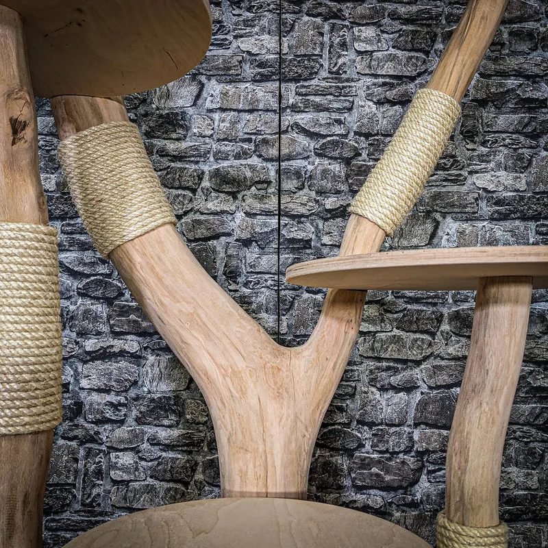 Naturkratzbaum 3696 Kratzbaum Natur Holz Design 174 cm hoch Katzenbaum