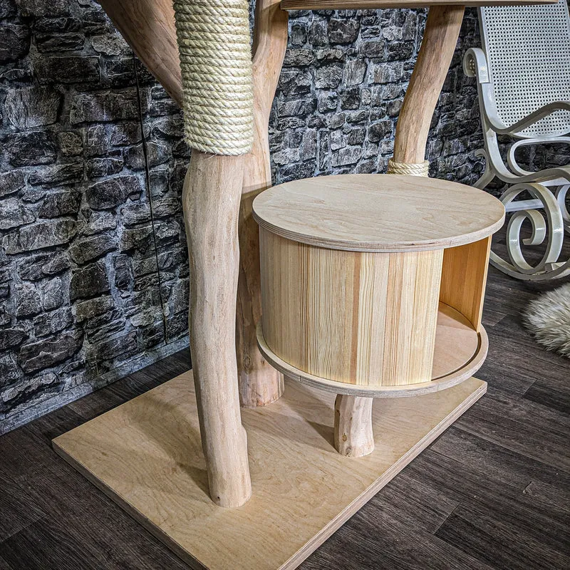 Naturkratzbaum 3696 Kratzbaum Natur Holz Design 174 cm hoch Katzenbaum