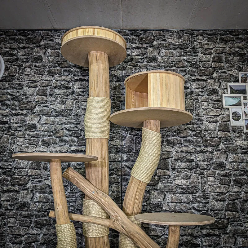 Naturkratzbaum 3695 Kratzbaum Natur Holz Design 212 cm hoch Katzenbaum