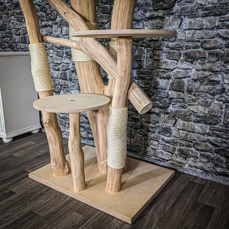 Naturkratzbaum 3695 Kratzbaum Natur Holz Design 212 cm hoch Katzenbaum