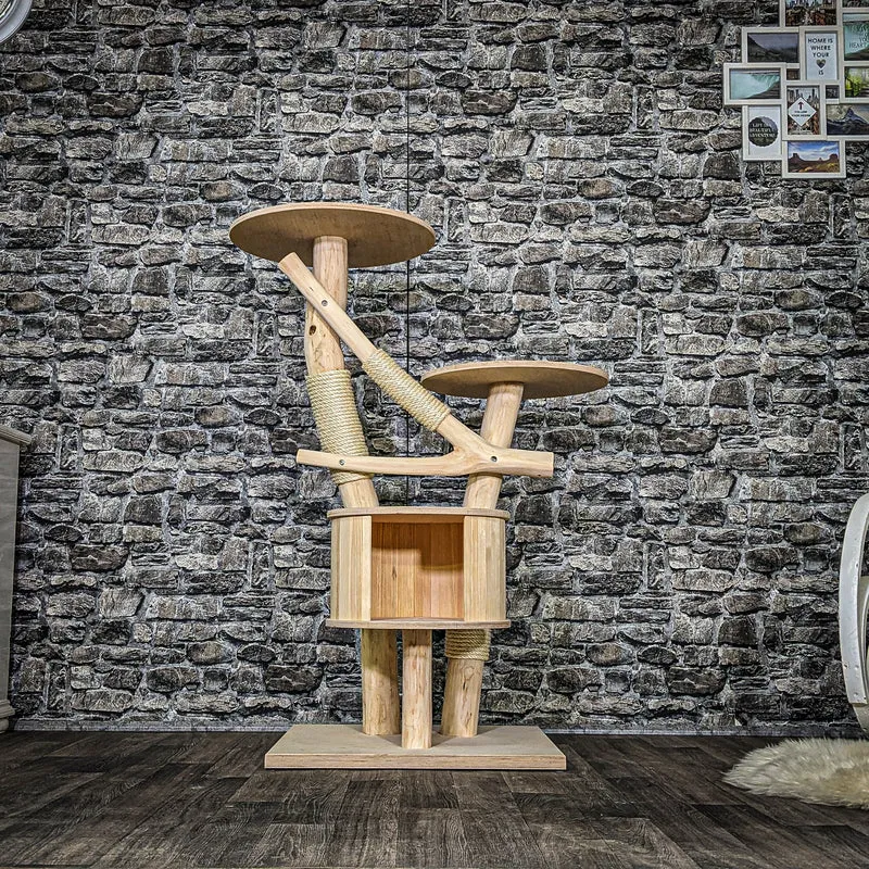 Naturkratzbaum 3694 Kratzbaum Natur Holz Design 123 cm hoch Katzenbaum