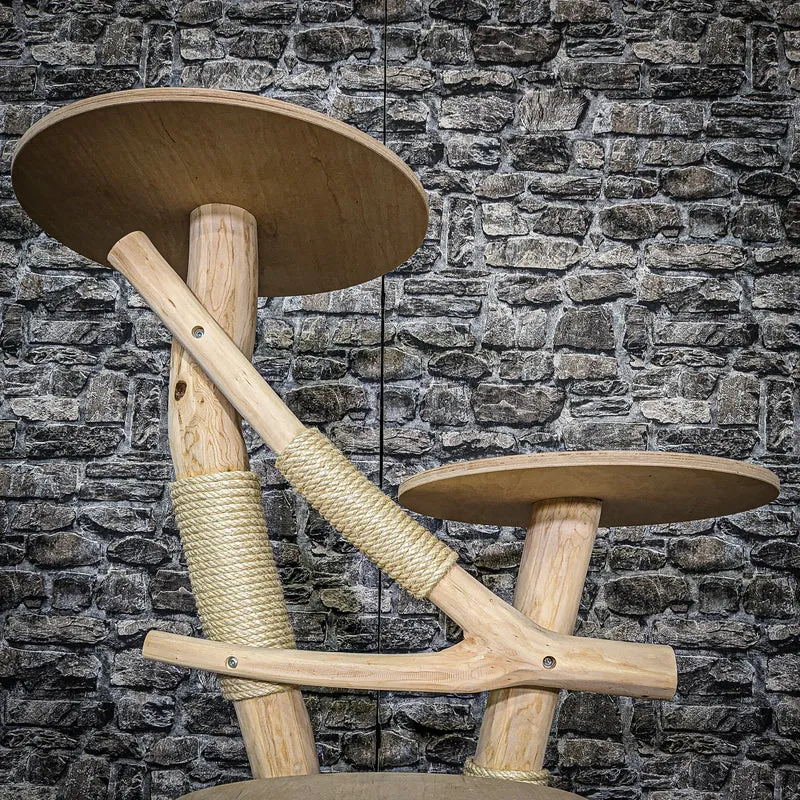 Naturkratzbaum 3694 Kratzbaum Natur Holz Design 123 cm hoch Katzenbaum