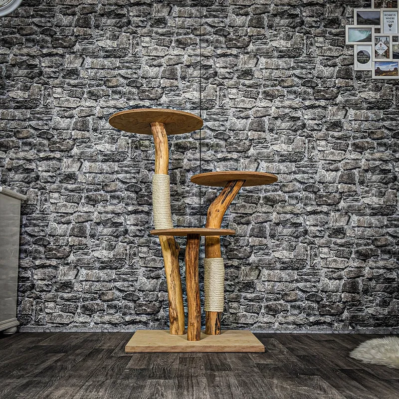 Naturkratzbaum 3693 Kratzbaum Natur Holz Design 115 cm hoch Katzenbaum