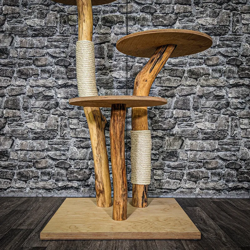 Naturkratzbaum 3693 Kratzbaum Natur Holz Design 115 cm hoch Katzenbaum