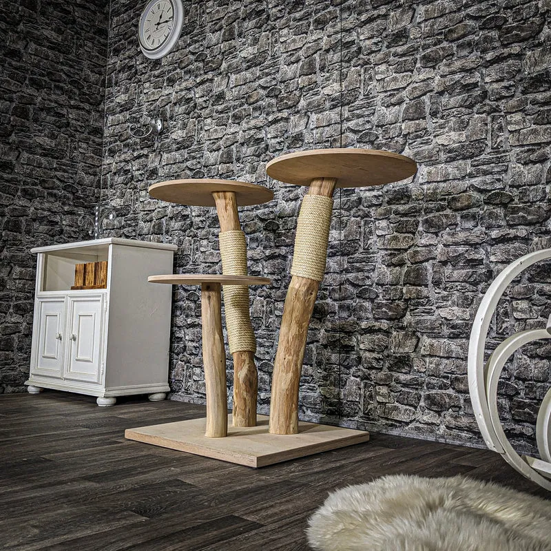 Naturkratzbaum 3692 Kratzbaum Natur Holz Design 90 cm hoch Katzenbaum