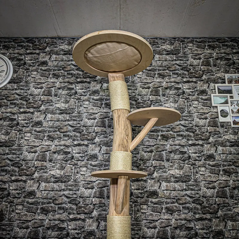 Naturkratzbaum 3689 Kratzbaum Natur Holz Design 185 cm hoch Katzenbaum