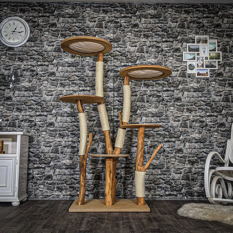 Naturkratzbaum 3687 Kratzbaum Natur Holz Design 175 cm hoch Katzenbaum