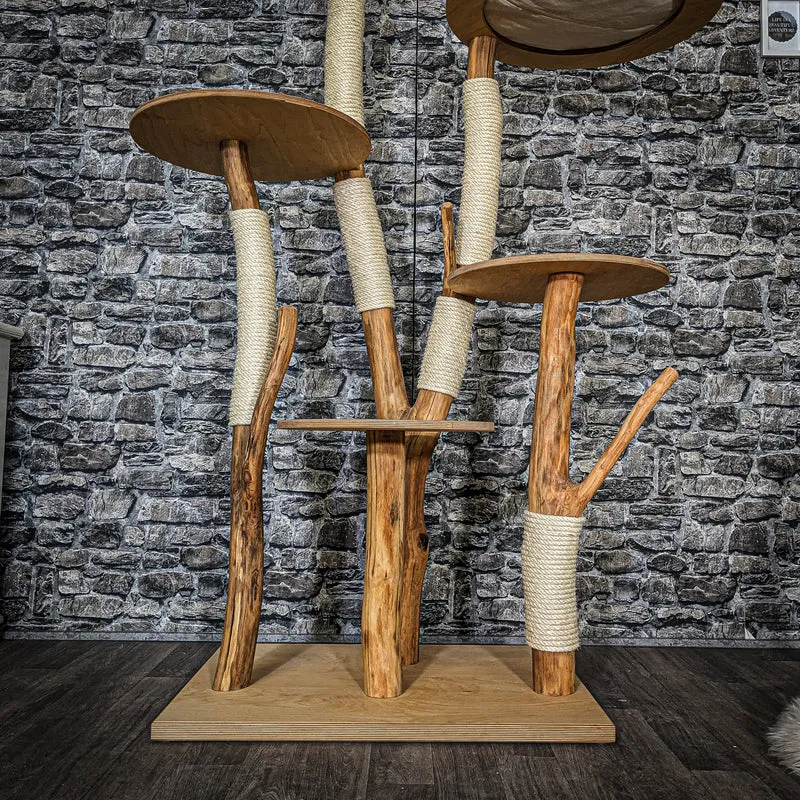 Naturkratzbaum 3687 Kratzbaum Natur Holz Design 175 cm hoch Katzenbaum
