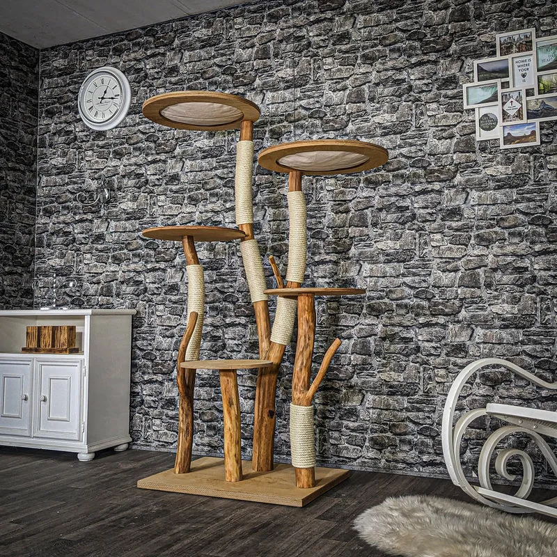 Naturkratzbaum 3687 Kratzbaum Natur Holz Design 175 cm hoch Katzenbaum
