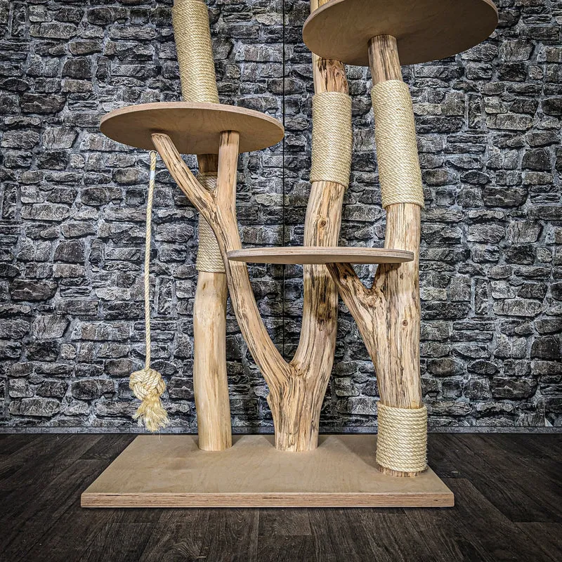 Naturkratzbaum 3686 Kratzbaum Natur Holz Design 175 cm hoch Katzenbaum