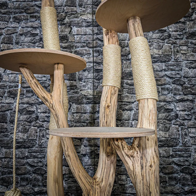 Naturkratzbaum 3686 Kratzbaum Natur Holz Design 175 cm hoch Katzenbaum