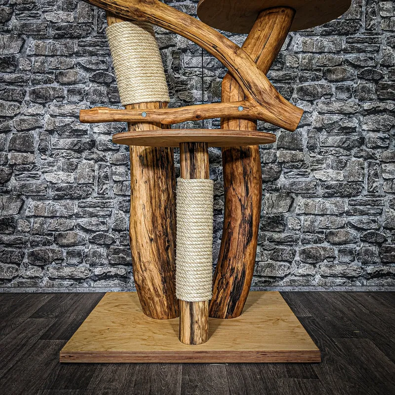 Naturkratzbaum 3685 Kratzbaum Natur Holz Design 135 cm hoch Katzenbaum