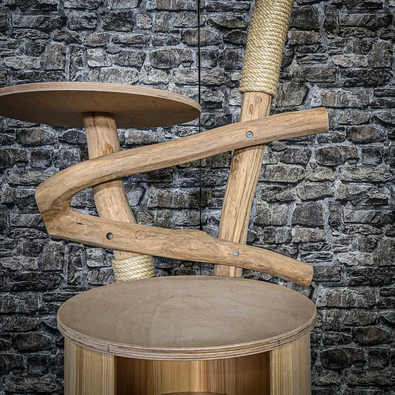 Naturkratzbaum 3684 Kratzbaum Natur Holz Design 120 cm hoch Katzenbaum