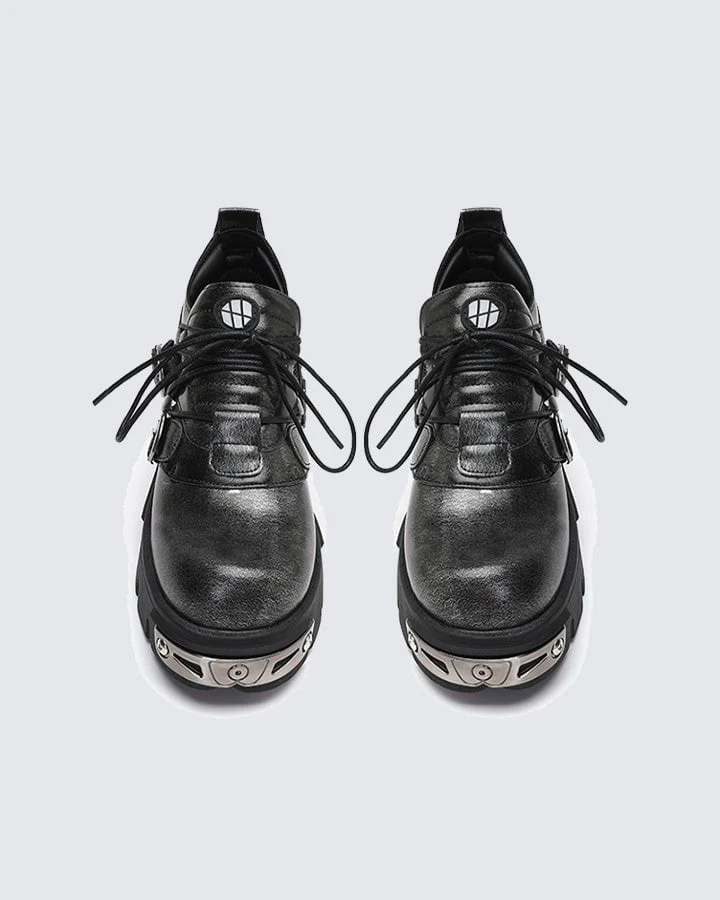 Thick-Soled Metal Low-Top Shoes
