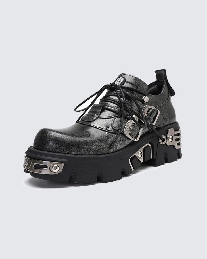 Thick-Soled Metal Low-Top Shoes