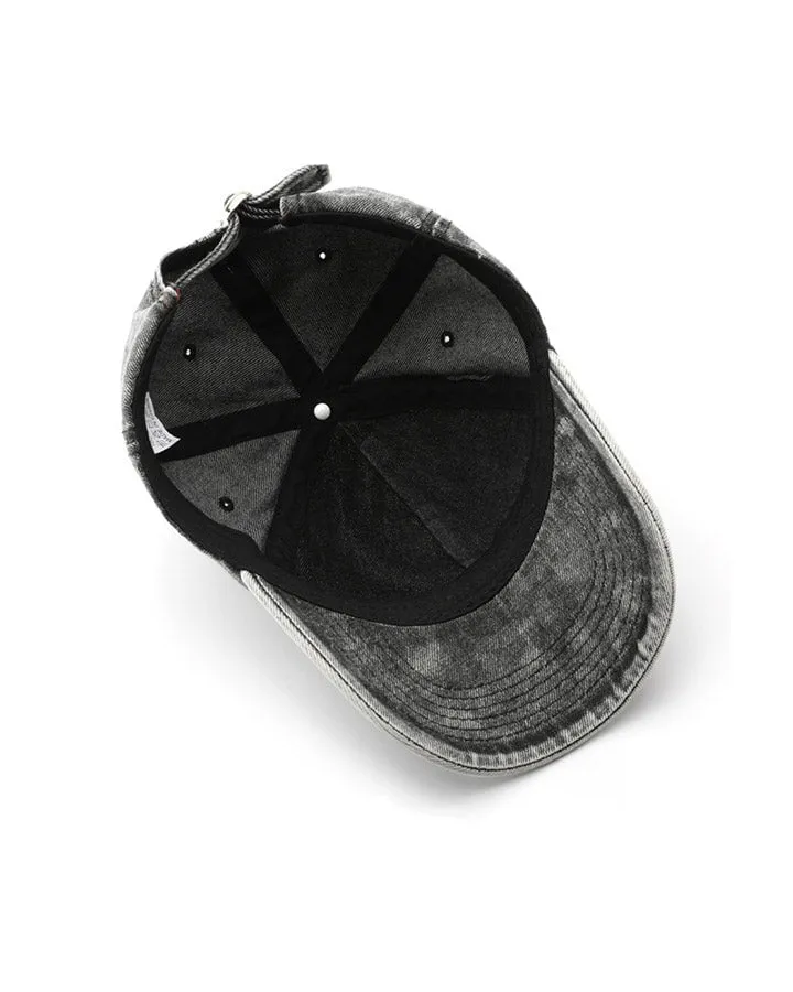 Distressed Washed Peaked Cap