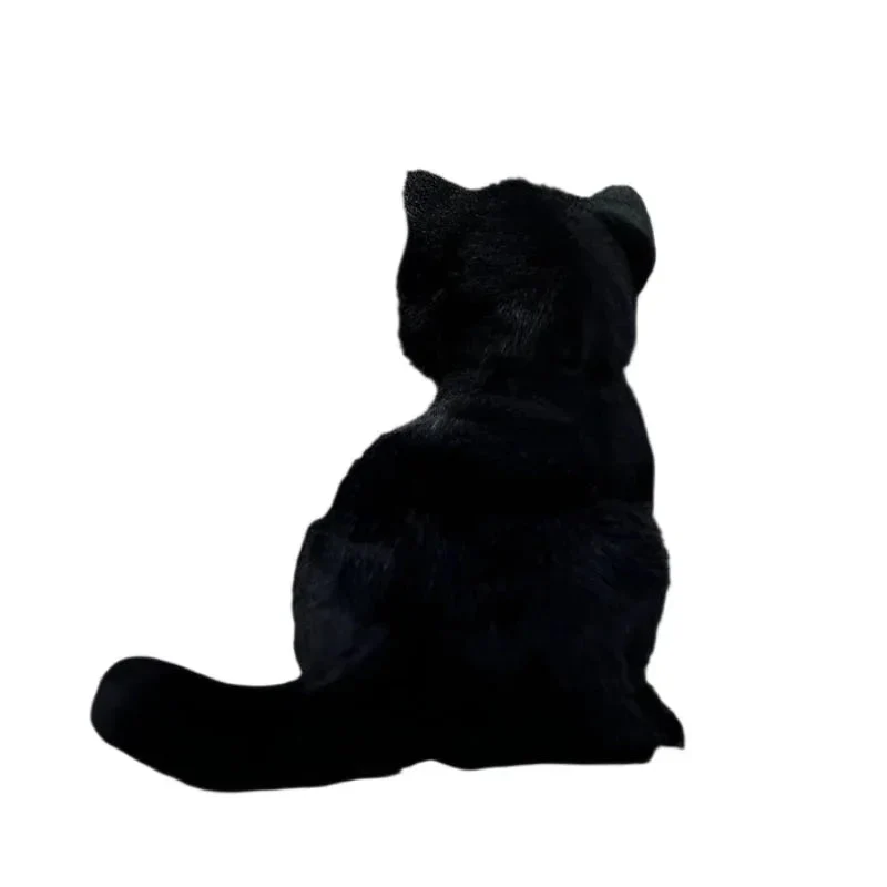 Soft Black Garden Cat Plush Toy