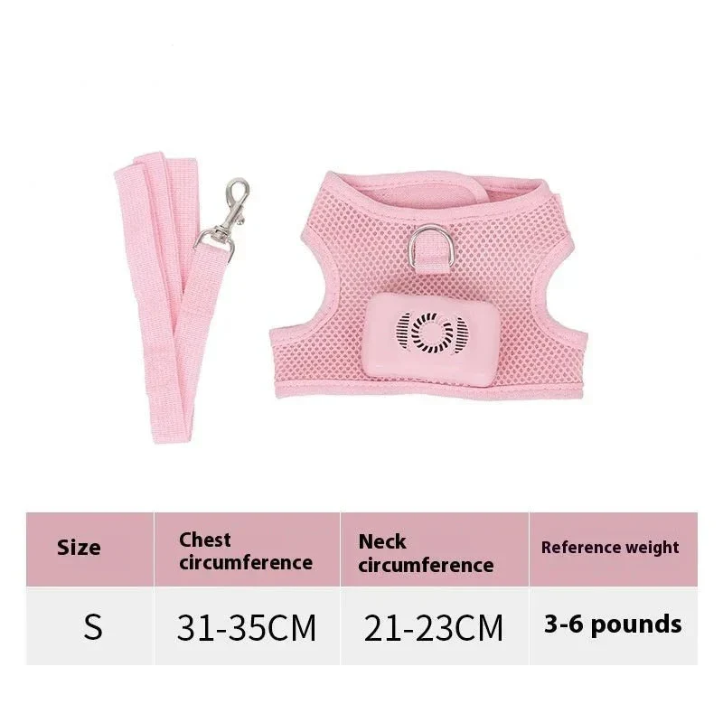 Electric Cooling Air Conditioner Pet Dog Harness With 120cm Rope Leash Pet Supplies