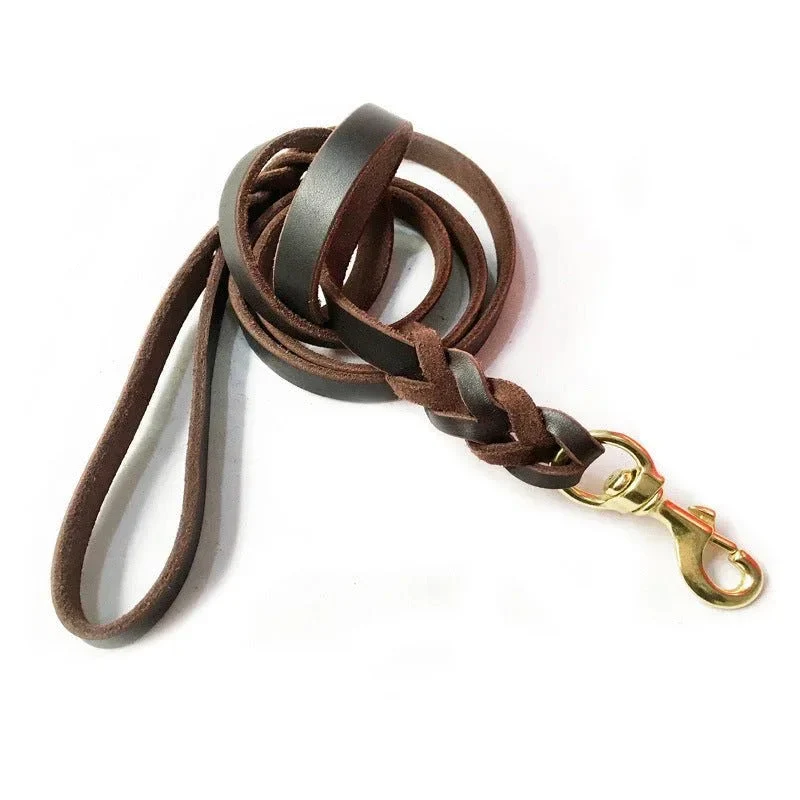 Leather Traction Rope Pet Dog Leash