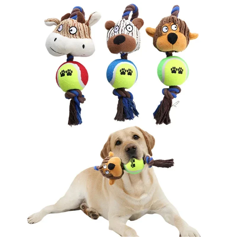 Bite Resistant Cotton Rope Sound Dog Pet Chew Toys For Interactive Play