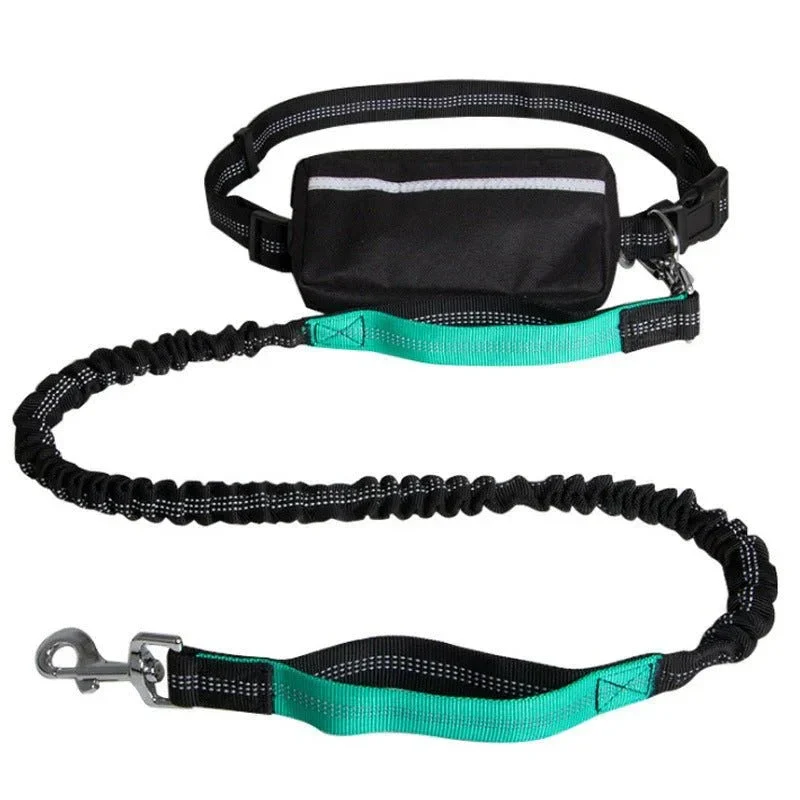 Nylon Reflective Retractable Dog Leash With Waist Belt For Hands Free User Experience