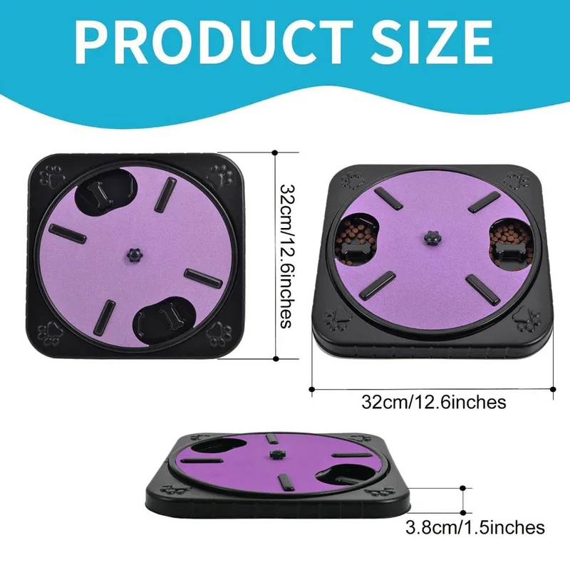 Cat Dog 360 Rotating Scratch Board Pet Bowl Feeding Toy