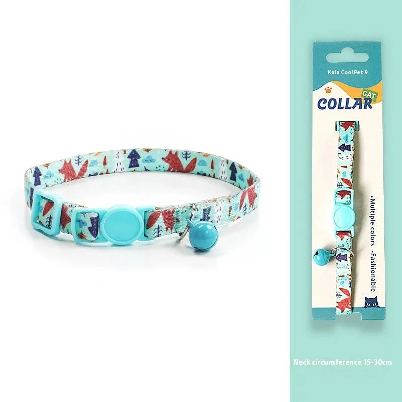 Woven Collar Bell Anti-Suffocation Comfortable Safety Buckle Pet Cat Decoration