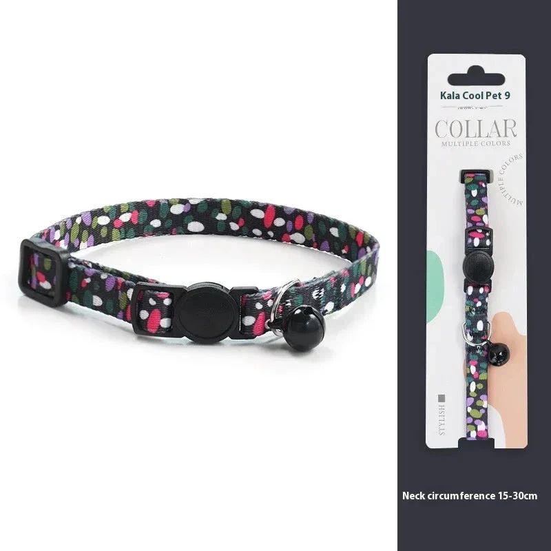 Woven Collar Bell Anti-Suffocation Comfortable Safety Buckle Pet Cat Decoration