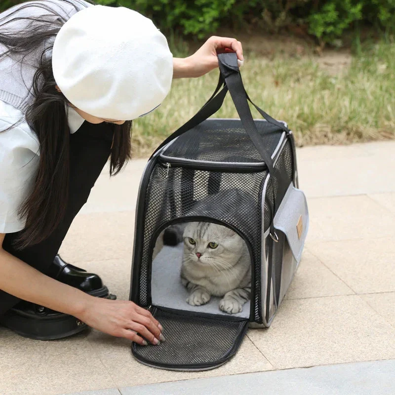 Breathable Oxford Cloth One-Shoulder Dog Bag Portable Cat Bag