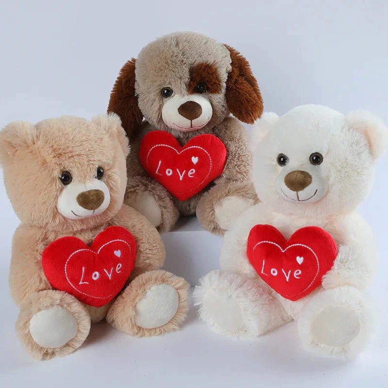 Cute Heart-Hugging Teddy Bear Puppy Doll Plush Toys