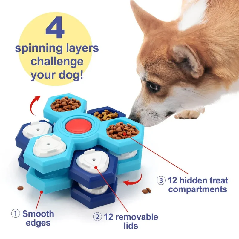 4 Layers Slow Feeder Puzzle Non-Slip Interactive Dog Pet Bowls