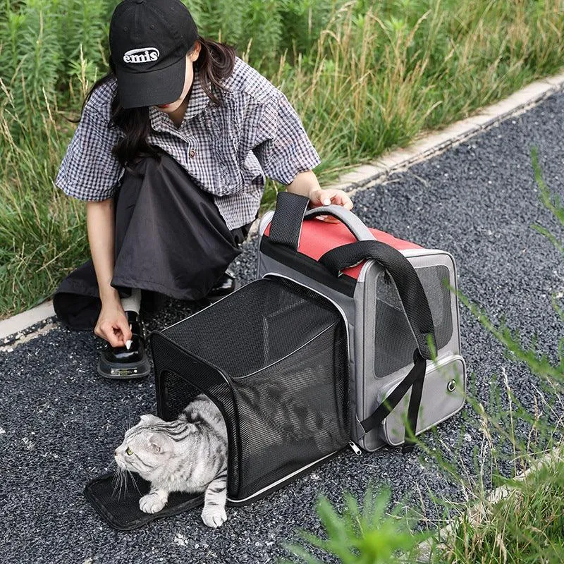 Expandable Breathable Comfortable Dog Cat Pet Backpack