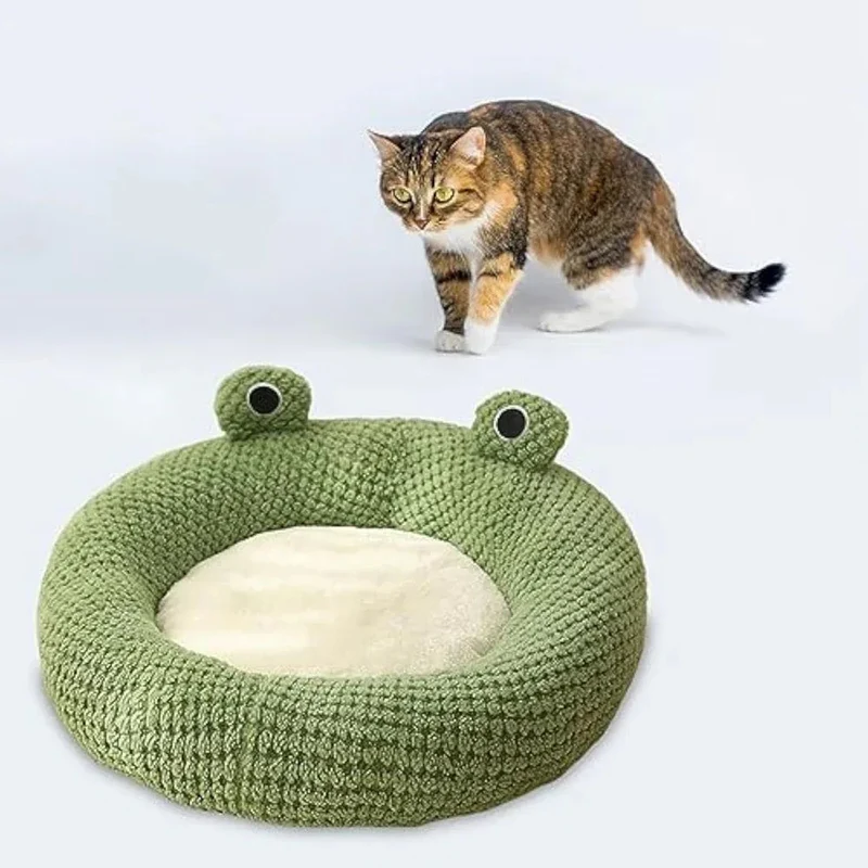 Cartoon Frog Shaped Cute Comfortable Cat Dog Pet Bed