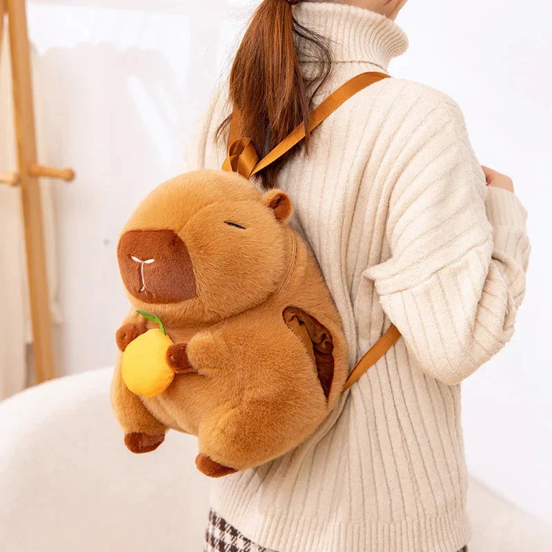 Children's Cute Capybara Plush Toy & Backpack
